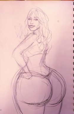 Sketch of the sexy ass @kendra_kouture