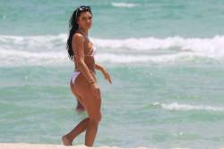 dreadinny:  Kelsie Jean Smeby in White Bikini at Miami Beach