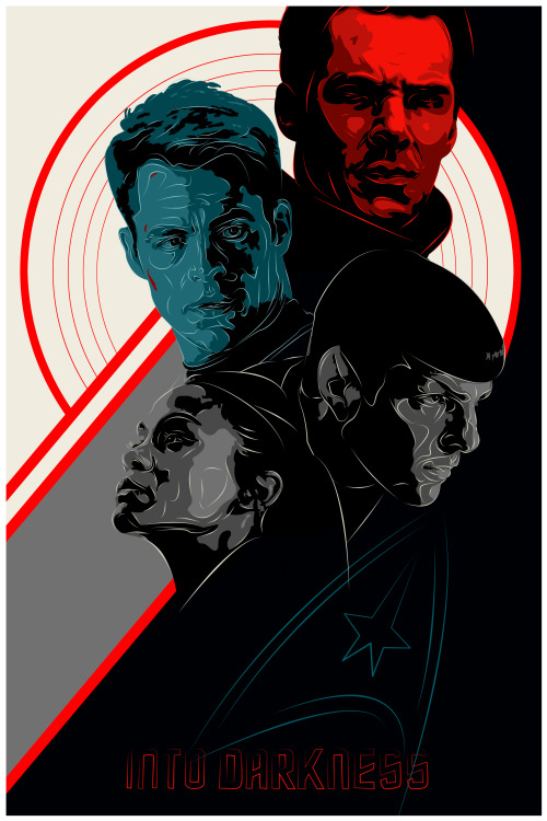 xombiedirge:  Star Trek Into Darkness by The Print Posse (#printposse) Poster 1 by Rodolfo Reyes / Tumblr Poster 2 by Joe Vetoe / Twitter Poster 3 by Marko Manev  / Tumblr Poster 4 by Marie Bergeron / Tumblr / Store Poster 5 by Adam Rabalais / Store