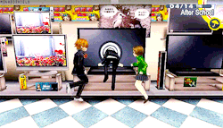 friisks:  notacooltaco:  the-mark-of-sin:  attackonsexuality:  femalewobbuffet:  monadoshield:  sometimes i wonder what this scene looks like to people who haven’t played persona 4  concerned twins run laps in the electronics store to make up to their