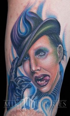 Manson tattoo by Mike Devries
