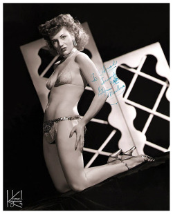 Gloria Marlowe         aka. &ldquo;Flame&rdquo;.. Gorgeous vintage 50&rsquo;s-era promo photo personalized: “To Hirsh, — Teasingly, Gloria (Flame) Marlowe”..