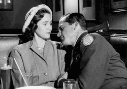 matineemoustache:  Peggy: There’s one thing I’ve been wanting to ask you.Fred: You ask it, Peggy. You mustn’t feel shy with me.Peggy: Why don’t you call your wife?Fred: I don’t know her number. The Best Years of Our Lives (1946) 