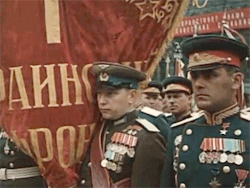 ellissummer: balalaikastuff:  Victory Day Parade in Moscow (1945) / Парад победы в Москве 9 мая 1945 года Всех с праздником!    Today, on May, the 9th, in Russia we celebrate the Victory Day. That’s why I want