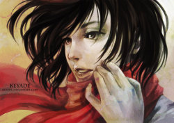 keyade:Art Trade with Weiheng :) Hope you like it! She’s Mikasa Ackerman from Shingeki no Kyojin (Attack on Titan)