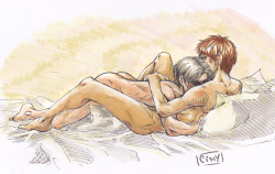cissyswonderland:  Sometimes even Humanity’s Strongest needs a cuddle in the morning.  Eren never complains. 