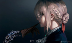 wlopwangling: Violet Evergarden 2 by wlop  4k wallpaper, original file, brush set and painting process video will be provided to supporters on my Patreon:www.patreon.com/wlop  