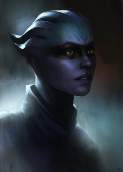shamianasart:  I’m currently trying to improve my portrait skills and I quite like the  look of the Asari from the Mass Effect: Andromeda trailers, so…   