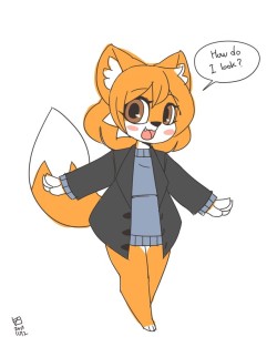 ripmyplace: ripmyplace:  New clothes :3  What halloween costume is good for her?  Cute :3No costume idea comes to mind unfortunately. I can’t brain, just woke up @o@