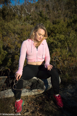 From my walk up the mountains the other month.It was getting a bit cool as the sun began to set, so I popped on my jacket and leggings. I had spent most of the walk in a tiny pair of shorts and a sheer crop top.In spite of the breeze, the afternoon sun