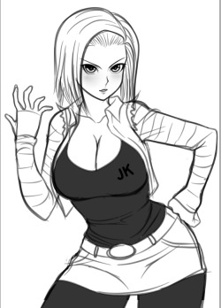 jadenkaiba: Sketch Time with Android 18 :) hope she will be in the upcoming Dragonball Fighters Z :)  &lt;3 &lt;3 &lt;3