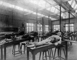 Cambridge dissecting room, 1888.