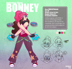 One of my &ldquo;sfw&rdquo; ocs, i design her more to be a pun for the lewdness of Gala as her roomie she&rsquo;s kinda tired of her shit =PMore draws of BONNEY and a special thanks to @risax​ for helping me with the bios =)