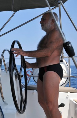 daddysbottom:  I love going out fishing with Grandpa Harris on his boat. It is usually just the two of us, and we seldom catch anything. Nevertheless, I like spending quality time with him, mainly because I can never get enough of seeing him in his Speedo