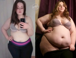 bigcutieaurora:  This before and after though…. I’ve gotten so incredibly fat 😂  Go to http://aurora.bigcuties.com/ for more pictures and a video of me trying to squeeze into these old yoga pants (:  If you can’t support my site right now then
