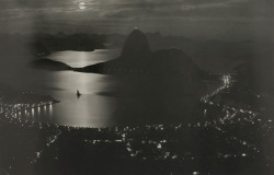 natgeofound:  Botafogo Bay and Rio de Janeiro at night, September 1920.Photograph by Carlos Bippus, National Geographic