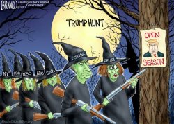 ethicalcringe:  “you should do a cartoon about how the situation with Trump is a witch hunt” “yeah… a witch hunt… I’m familiar with those…” 