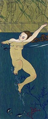miss-dronio: redlipstickresurrected:  George Barbier (French, 1882-1932, b. Nantes, France) - Untitled Floating Nude from 1922 Corrard edition Chansons De Bilitis, a collection of erotic poetry by Pierre Louÿs.  ☠️ 