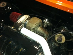 R32 turbo in a mk2 yea my buddy crickets killing it