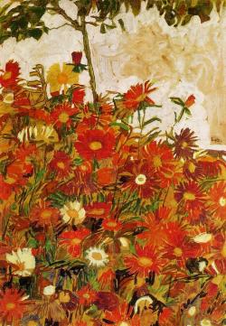 egonschiele-art:     Field of Flowers, 1910 Egon Schiele    