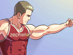 p2ndcumming: zephleitstalgav:  Colored version of the “Endless Bicep Flex” animation I posted months ago. Colors and additional animation by bonneyruse / Lingdingyi at dA.  Vote 4 Pedro  jfpb
