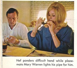 Hugh Hefner &amp; &lsquo;Mary Warren&rsquo; Smoke A Pipe in Jamaica, Playboy 1965