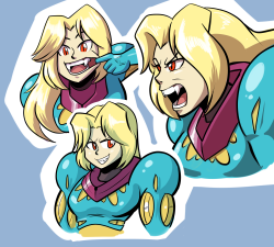 captainanaugi:  Fusion Suit! I thought it’d be more fun to give her the other hair style and make her a “vampire” because of the Metroid DNA 