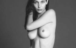 starprivate:  Bella Hadid does artsy topless  Bella Hadid erning a few more eazy tople$$ dollaz.