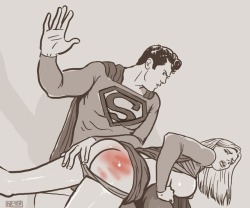 Supergirl and Superman by misterjer  