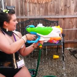 The subs are outgunned in the water fight. Time to hose them down! #femdom #mistress #bdsm #dominatrix #domina #domme #maitresserenee #truedesires #retreat #dallas #texas #fetish #humiliation #watergun #squirtgun #waterfight #summer #luau #waterballoon