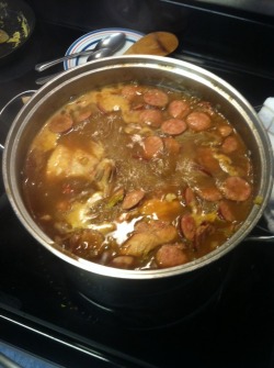 crockwb:  First gumbo of fall. This Louisianan might live in Texas now, but I ain’t gonna give up my good food.