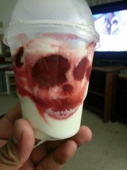 videogamedad:  yourscientistfriend:  THIS IS SO METAL  you have the face of beelzebub appearing in your parfait you need to chuck that shit in a fire and bathe in holy water instead of posting it on tumblr smh 