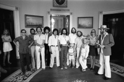fordlibrarymuseum:  Good Vibrations at the White HouseSusan Ford showed the Beach Boys and their friends and family around the State Floor when they were in Washington, DC on June 25, 1975. (White House photograph A5222-27A)