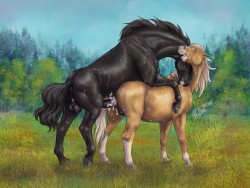 horsecockaday:  Artist â€” rufciu.   â€œHow the Legend Was Createdâ€ by Rufciu.