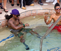 whitegirlsaintshit:st3fan00:Why Wayne got socks in the jacuzzi  those are his hooves you bitch