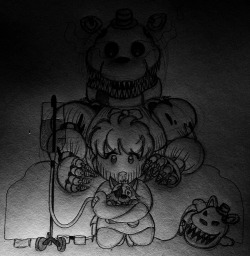 huhsuabee:  chloe672, you asked for Mark playing FNAF4? I gave you a lil some'in some'in you might like~  I had fun playing with the lighting on this one. Just a regular ol’ pencil sketch~