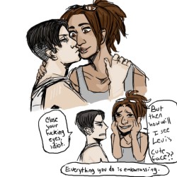 tropospheric:  I bet Hanji is one of those weirdos that makes out with their eyes open gross 