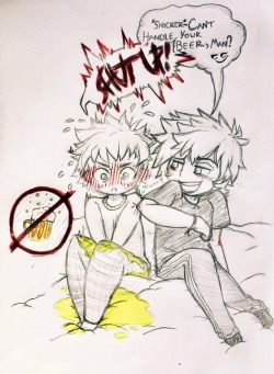 fluffy-omorashi:  “it sucks to wet the bed.. sucks worse when your friend witnesses you wetting the bed and teases you non stop!” o///o 🙈💛 
