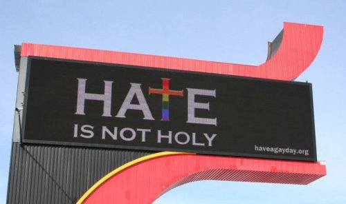 bidyke:bifeministfan:gaywrites:ICYMI: The LGBTQ organization Have A Gay Day has launched a campaign in Dayton, Ohio to share informative and powerful messages about LGBTQ people on billboards around the city. There are 13 graphics in all, so next time