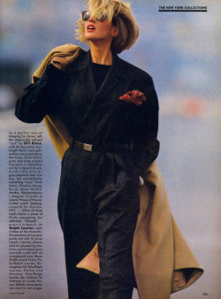 80s-90s-supermodels:  “A New Approach”, VOGUE US, September 1984Photographer: Hans FeurerModel: Ashley Richardson