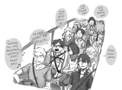 tuxedo-bomber:  (cross-posting from twitter!) you know how everyone is huddling around reiner’s neck in snk 48? I feel like in a modern AU, he’d be that one guy who drives everyone around in his car and thus, shingeki no road trip AU was born 