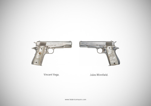 “Famous Guns in Pop Culture” by Federico Mauro Vincent Vega - Jules Winnfield, Pulp Fiction