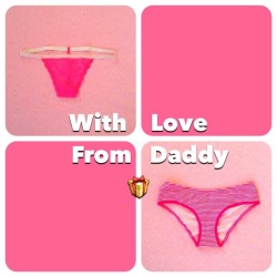 jerseydaddy-littleprincess:  1/1/15  This Christmas I indulged My Little Princess’ appetite for new panties, and bought her a couple of pairs in VS. She very sweetly made a separate panel (for picking her panties that she will wear at the start of every