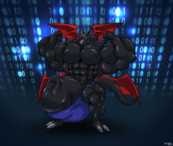 rackunwolf:  Cyberdramonreward for one of my patreons, every month i like to surprice some of them by coloring and finish their rewards so even if they Â reward is a sketch or an inked pic eventually everyone will get a full colored pic :Dyou can support