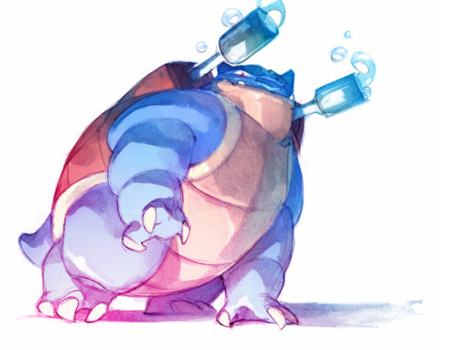 blue-sky-sapphire:  The Original Starters Watercolour Pokémon by Nicholas Kole [behance], shared with permission. 