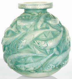 thevisualvamp:  ufansius:  Three by René Lalique (from top): Salmonidés, 1928 Poissons, 1921 Penthièvre, 1928   Art is sexy  