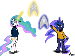 lunadoodle:  &ldquo;This is my Division and the other is Celestia’s.&rdquo; &ldquo;Why am I doing this and why am I wearing a blueshirt?&rdquo; Celestia is being a baby because she isn’t the Captain.  x3