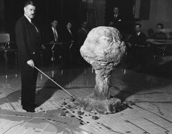 Using a scale model to demonstrate the effects of a nuclear explosion, 1952