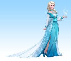 princessesfanarts:Redesigning Elsa’s dress - Speedpaint by Coalbones 