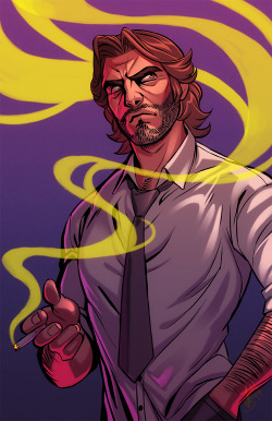 temporaryglitch:  So I’m super late to the party but I’ve been rewatching HarshlyCritical’s let’s play of The Wolf Among Us and I just had to draw Bigby. 